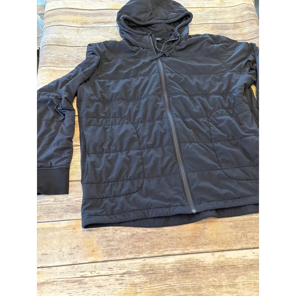 The North Face Mens XXL Black‎ Quilted Full Zip Hooded Jacket Lightweight